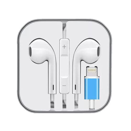 I Mobile Earphone for I Phone in ear Earphones with Lightning Connector Wired Headset 7,7 Plus, 8,8 Plus, X, XR, Xs, Xs Max Wired Headset (White, in The Ear)