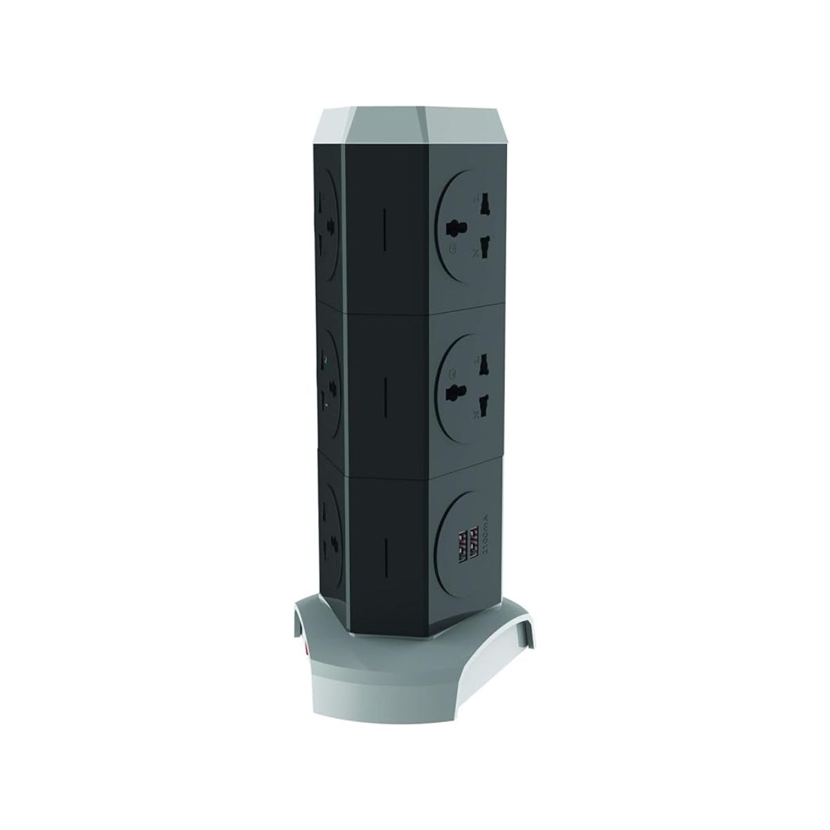Anchor Tower Spike Guard (Vertical) 180 degree Rotating with USB (22059), 2400 Watts, 240 Volts, Grey, 5 Socket