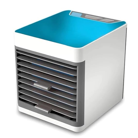 Mini portable Air Cooler, personal space cooler easy to fill water and mood led light and portable air conditioner device cool any space like home office