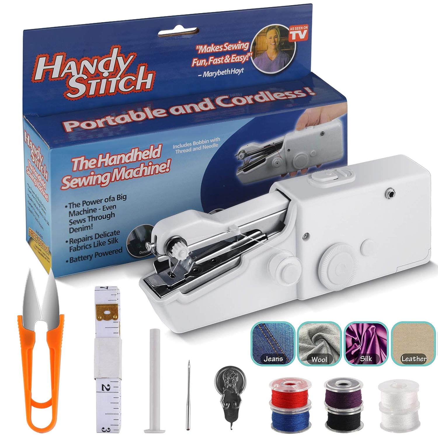 Electric Handy Stitch Sewing Handheld Cordless Portable Machine - Mini Silai for Quick Fixes