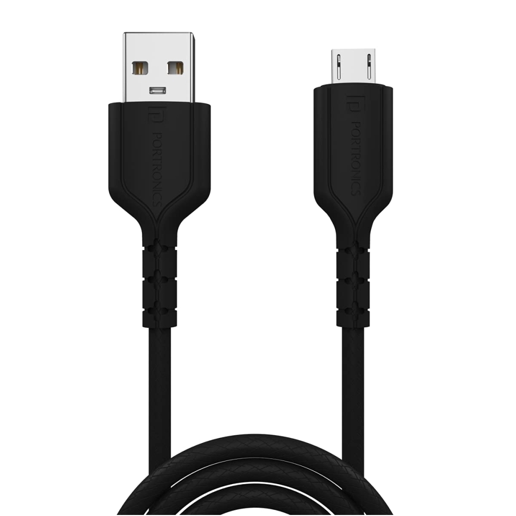 Portronics POR 654 Konnect Core 1M Micro USB Cable with charge & Sync (Black)
