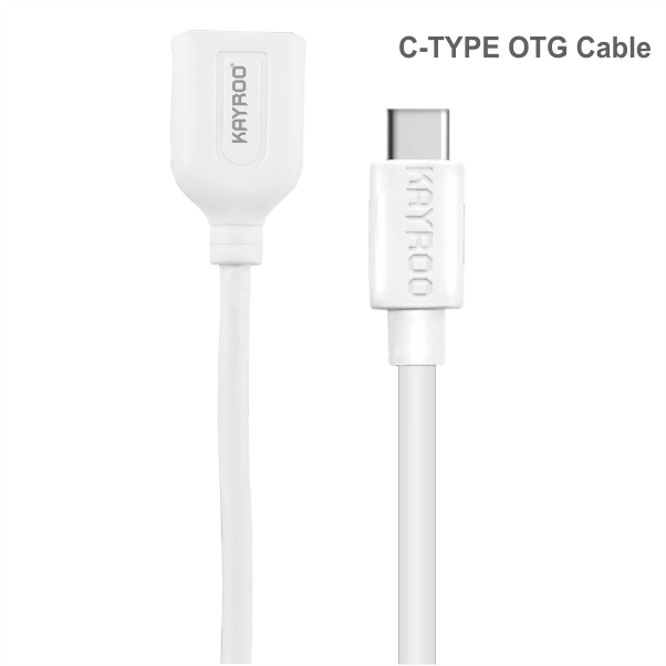 KAYROO OTG Cable C Type to USB OTG Cable On The Go OTG Cable Connector Adapter for Smartphone and Tablet ( White )