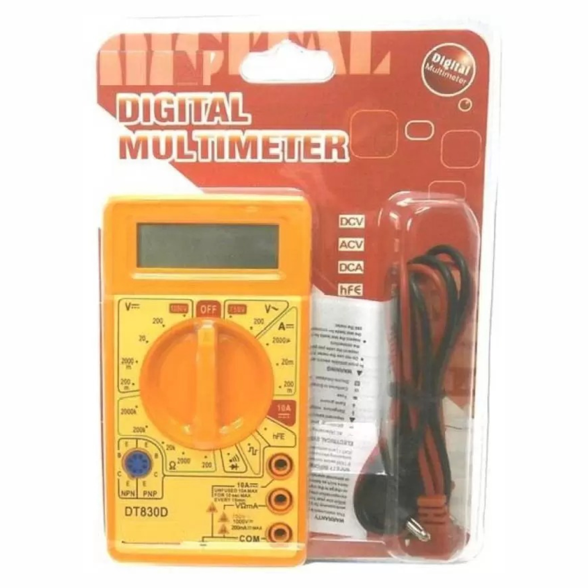 DIVYE DT-838 LCD Digital Multimeter AC/DC 750/1000V Amp Volt Ohm Tester Meter Diode assembly /Transistor HFE test Digital Multimeter  (2000 Counts)