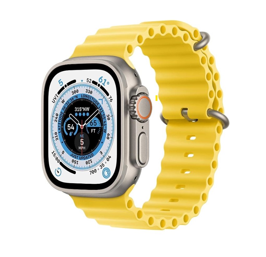 Smart Watch  Ultra GPS + Cellular, 49mm Titanium Case with Yellow Ocean Band