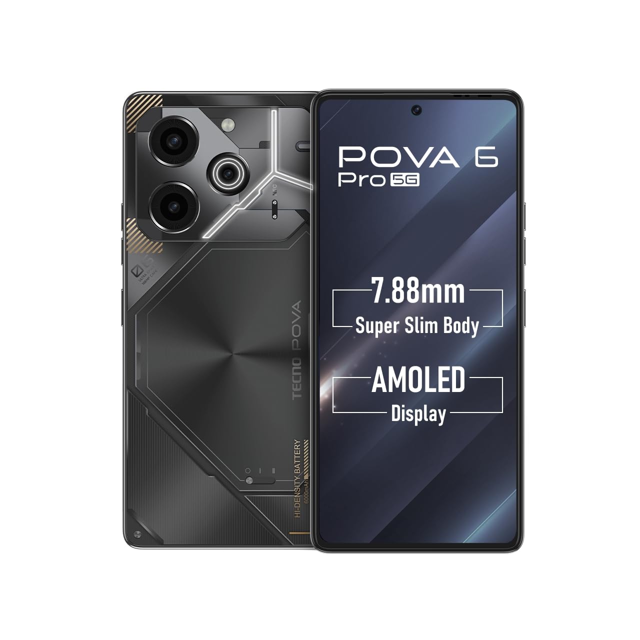 TECNO POVA 6 PRO 5G, 24GB RAM, 256GB ROM | 108MP Camera + 32MP Selfie Camera | 120Hz Dot-in AMOLED Display | Dual Speakers with Dolby Atmos | 6000mAh