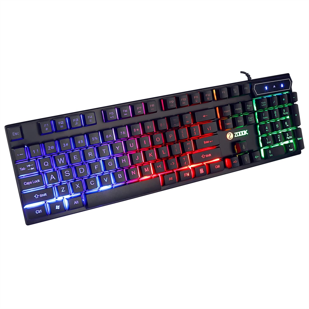 Zoook Concord USB Gaming Rainbow LED 104 Keys And Ergonomic Multimedia Keyboard for Laptop PC Computer Game and Work