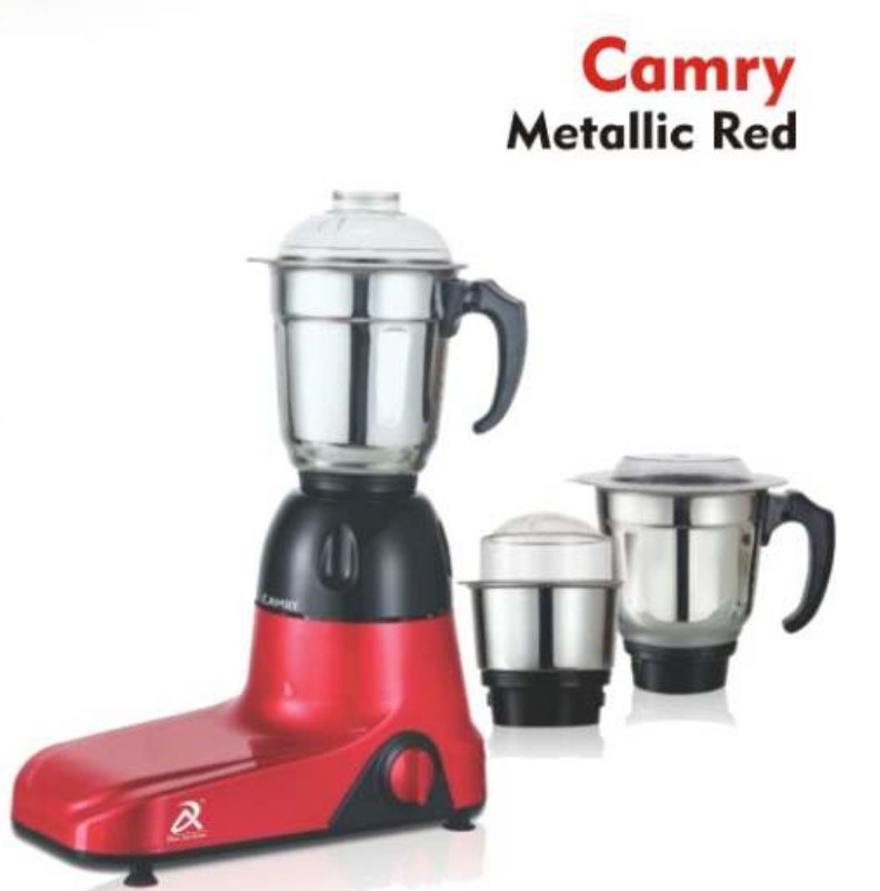 EXOTIC Domestic Mixer Grinding Machine 3 Stainless Steel Jars with 750 Watts Motor Camry Metallic Red