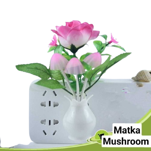 Floral Matka Mushroom LED Light - Automatic Sensor & Color-Changing Decor for Home