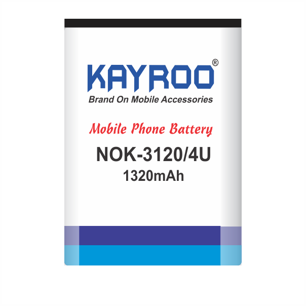 KAYROO Mobile Battery for Nokia - 3120C / 5530 Xpress Music / 5730 / 6216 / 6600i Slide ( BL-4U ), 1320 mAh Battery