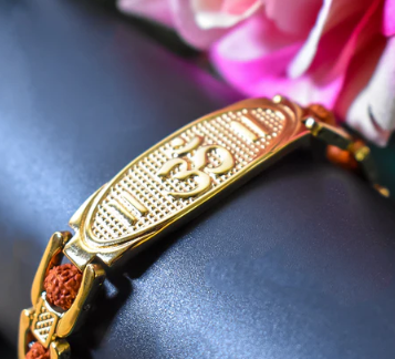 Om Name Bracelet with Rudraksha: Divine Energy and Protection