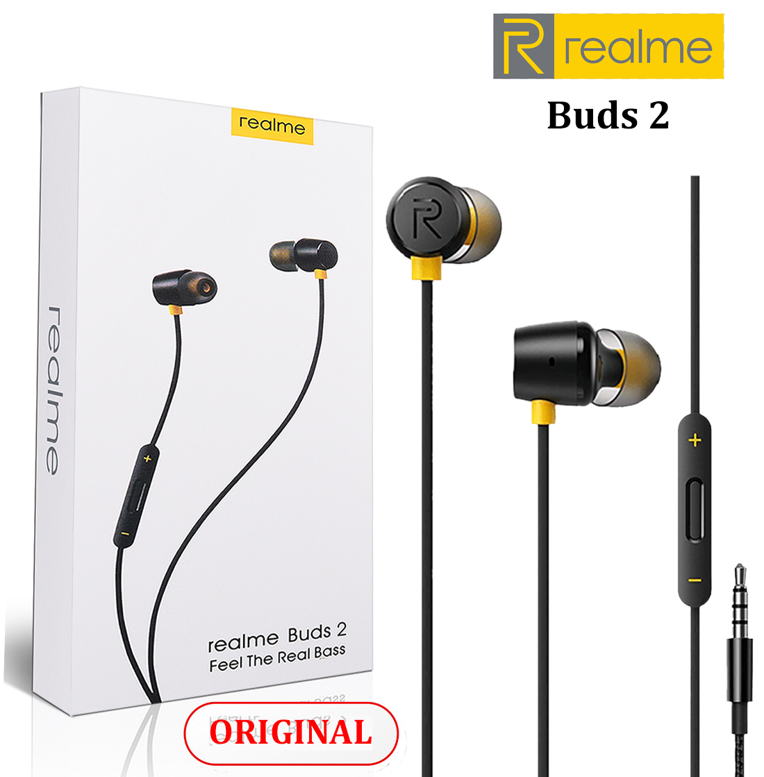 Realme Buds 2 Earphone with Mic Original Quality for Realme, Redmi Mi, Samsung, Vivo & Etc