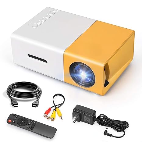 RyzCare UC 500 Projector, 400LM Portable Mini Home Theater LED Projector with Remote Gaming Adapter  