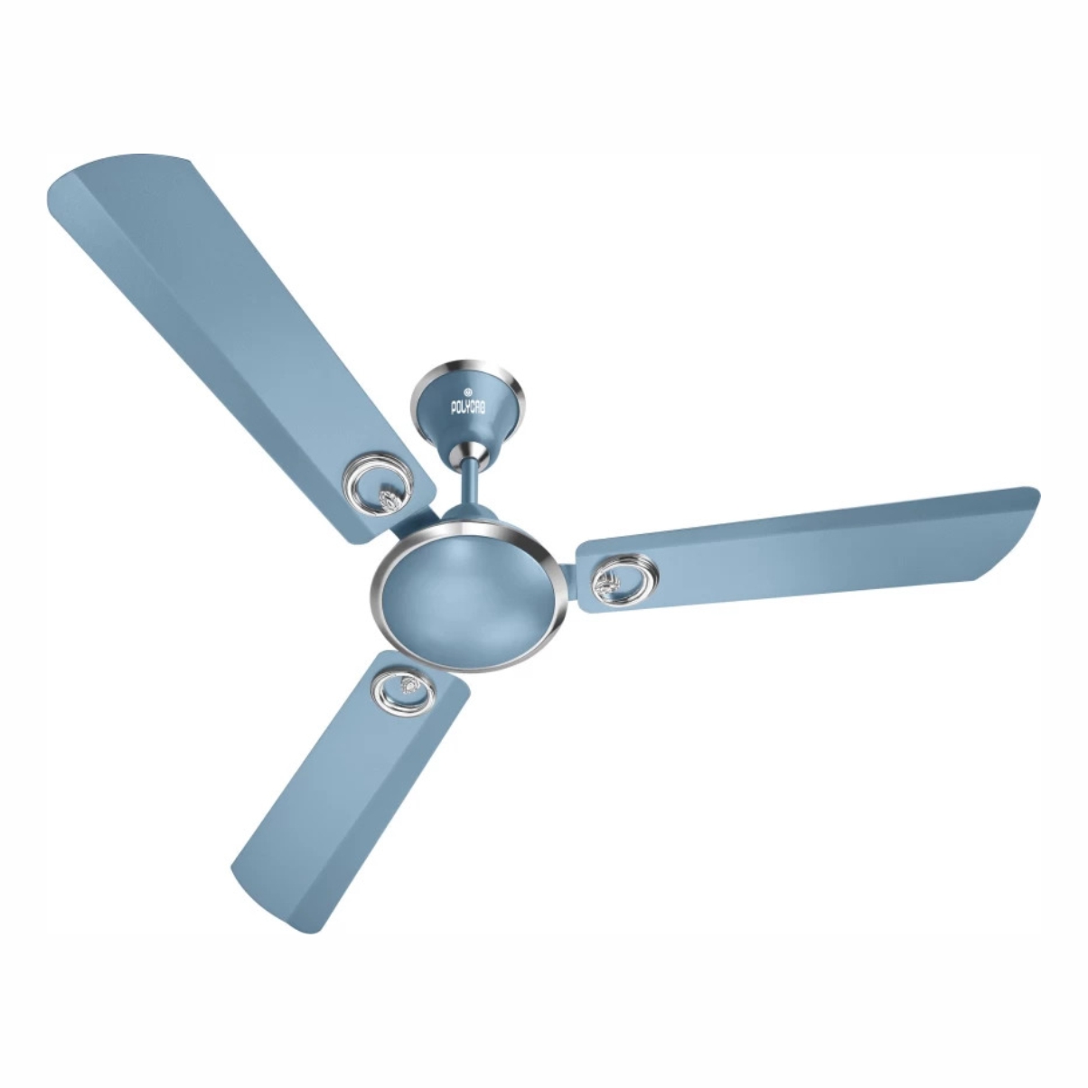 POLYCAB ELANZA HIGH SPEED 400 RPM 100 % COPPER MOTOR ANTI RUST BODY GLOSSY FINISH 1200 MM 3 BLADE CEILING FAN COLOR PEARL BLUE 