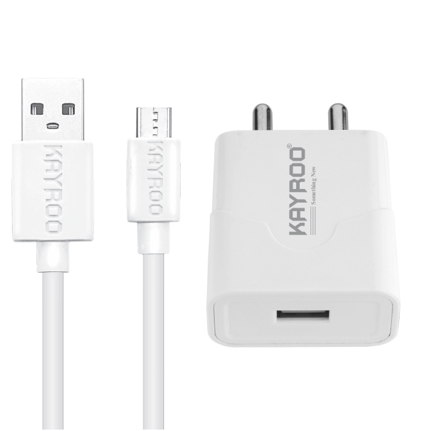 KAYROO Universal 1.2 Amp Mobile Charger with Micro USB Cable