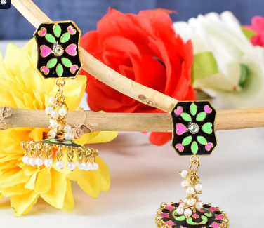 Fashion-Forward Jumka Earrings with Contemporary Elegance