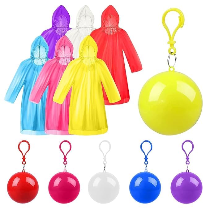 Pocket Size Disposable Raincoat for Men and Women | Pocket Emergency Waterproof Rain Poncho Transparent Raincoat Water Resistant with Adjustable Hood Outdoor
