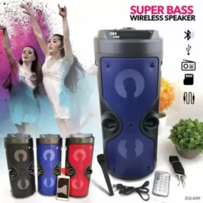 WIRELESS SUPER BASS TOWER SPEAKER WITH WIRED MIC, RGB LIGHT 48 W Bluetooth Tower Speaker (Black, 4.1 Channel)