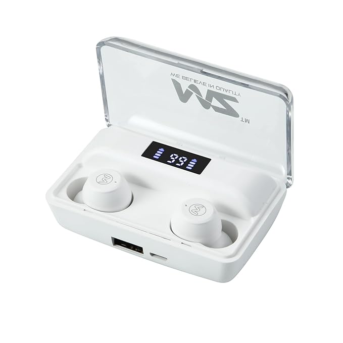 MZ Mpods 84 (Wireless Gaming Headset) 1200mAh Battery,True Wireless Earphones- White