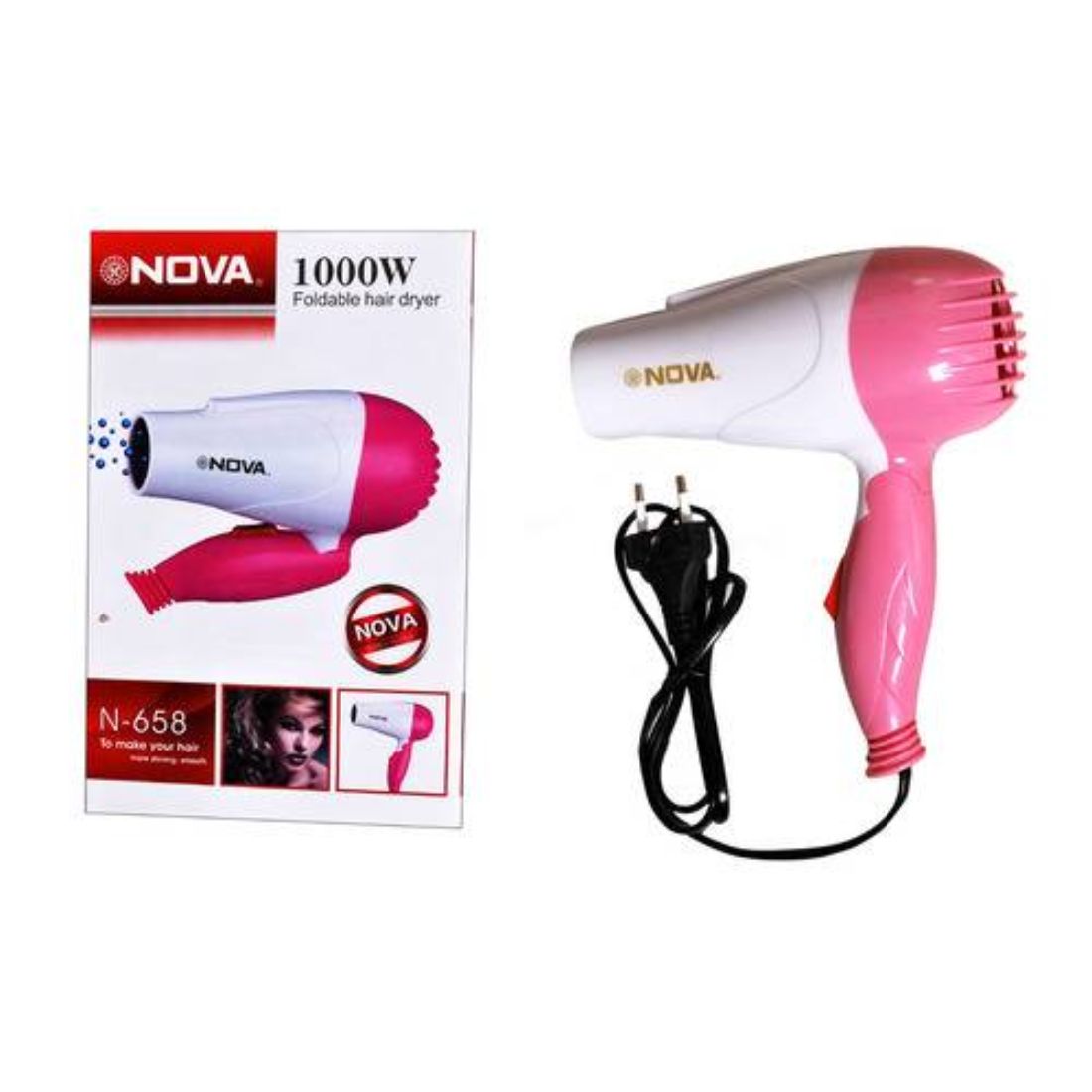 Professional Folding 1290-B Hair Dryer With 2-Speed Control - Efficient & Protective Hair Drying