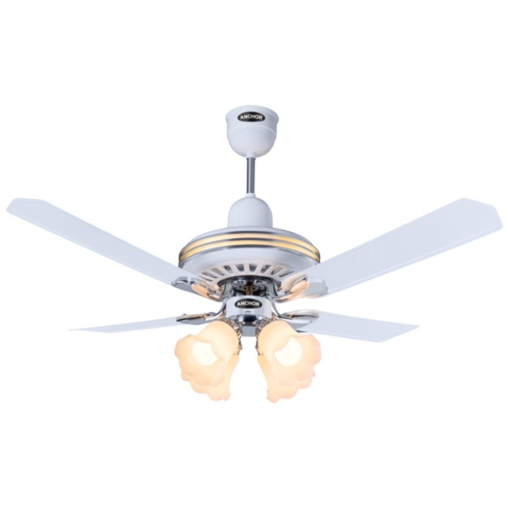 Anchor Dezire Luxe 1200 mm Sweep (Daisy White Chrome) 4 Blade Ceiling Fan