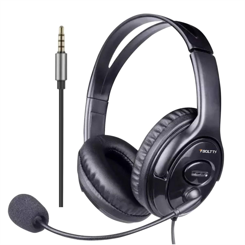 Fire-Boltt BWH1100 Over Ear PC Headset with Noise Cancelling mic and Stylish Headband