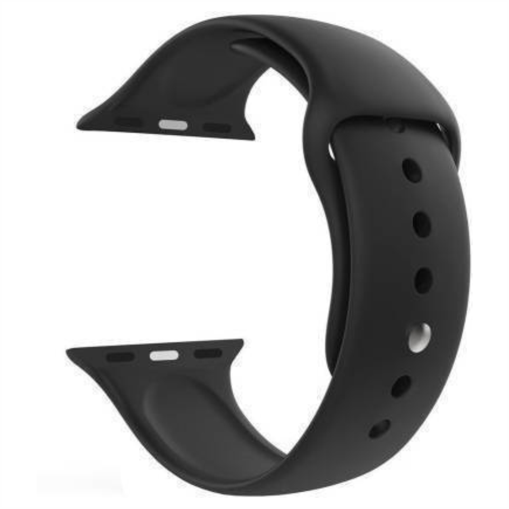 CHG Soft Silicon Sports Waterproof Watch Strap Band (Black)