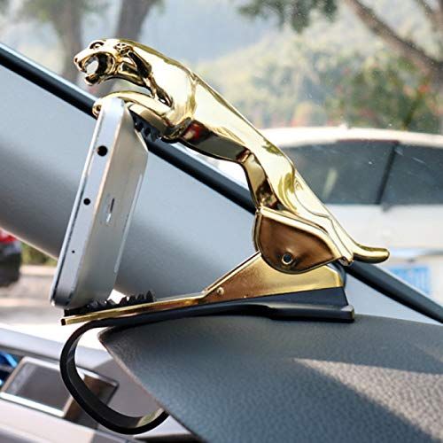 Jaguar Design Hud Car Mobile Phone Holder Mount Stand 360 Degree Rotation Adjustable Clip Holder for Dashboard