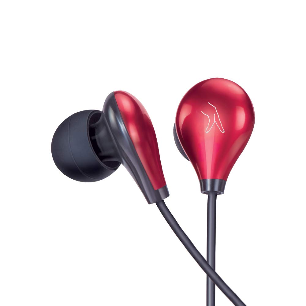 Fingers Droplets Wired Earphone with Mic (Red)