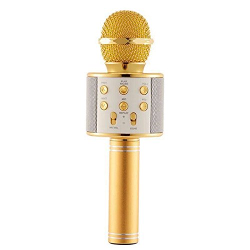 Handheld Wireless Microphone Mic With Audio Bluetooth Speaker & Karaoke Feature For All Tablets PCs iOS Android Smartphones (Random Color)