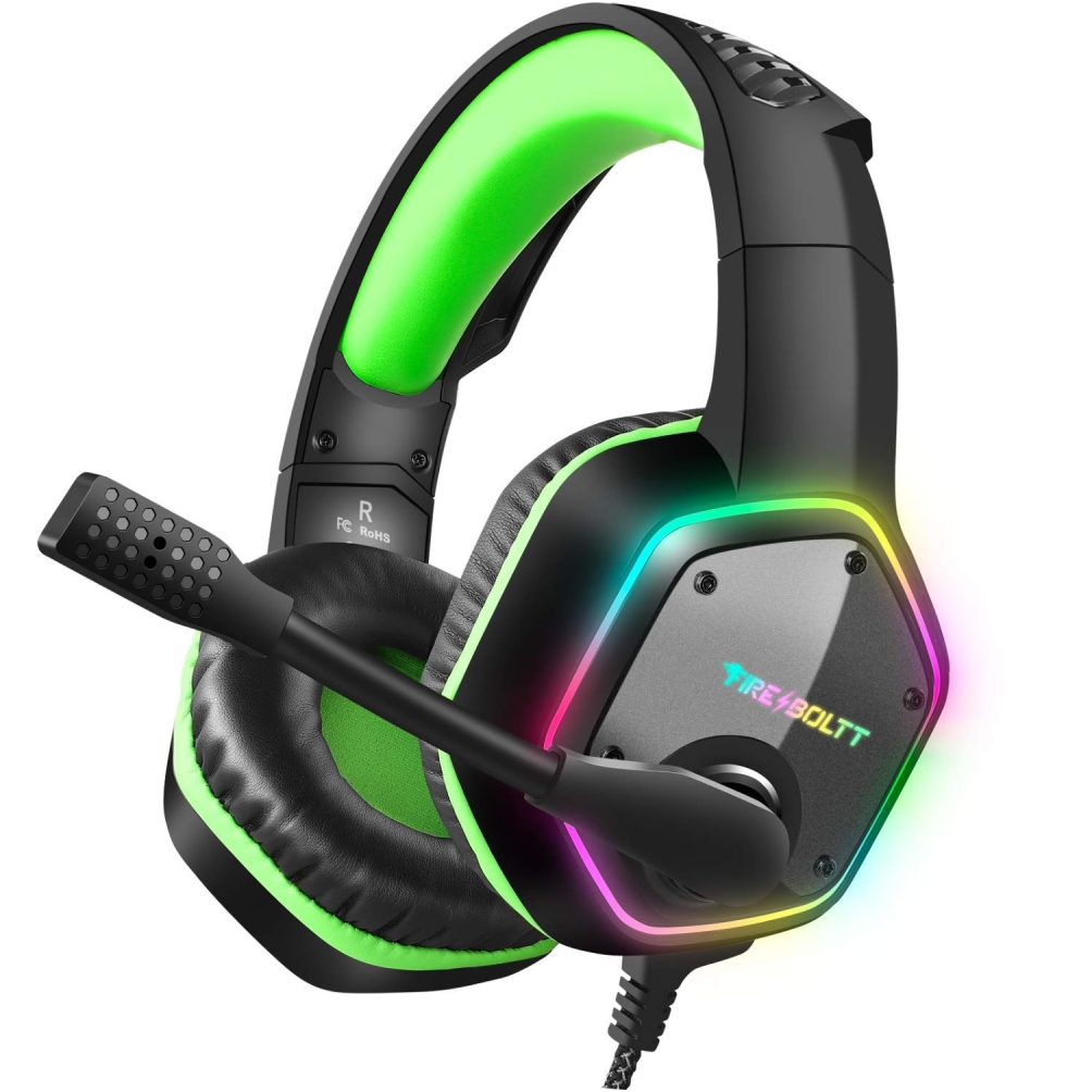 Fire-Boltt BGH1300 Gaming Headset With Noise Canceling Mic & RGB Light Over Ear 