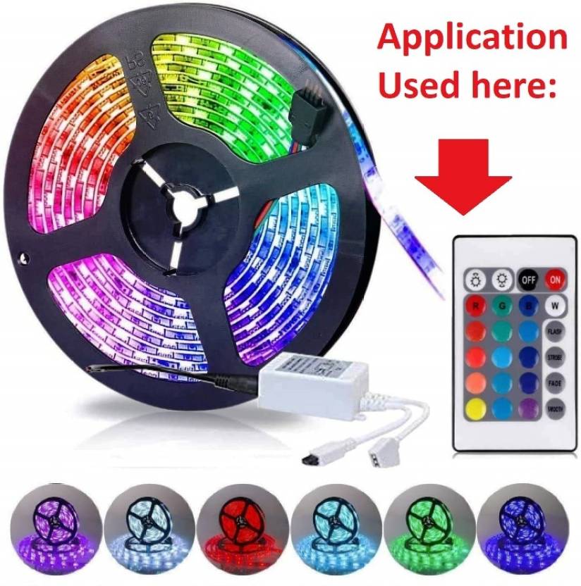 BALRAMA DC 9V-12V 24 Key RGB LED Controller Light Strip IR Remote Controller 2835 5050 Remote Controller  (White)