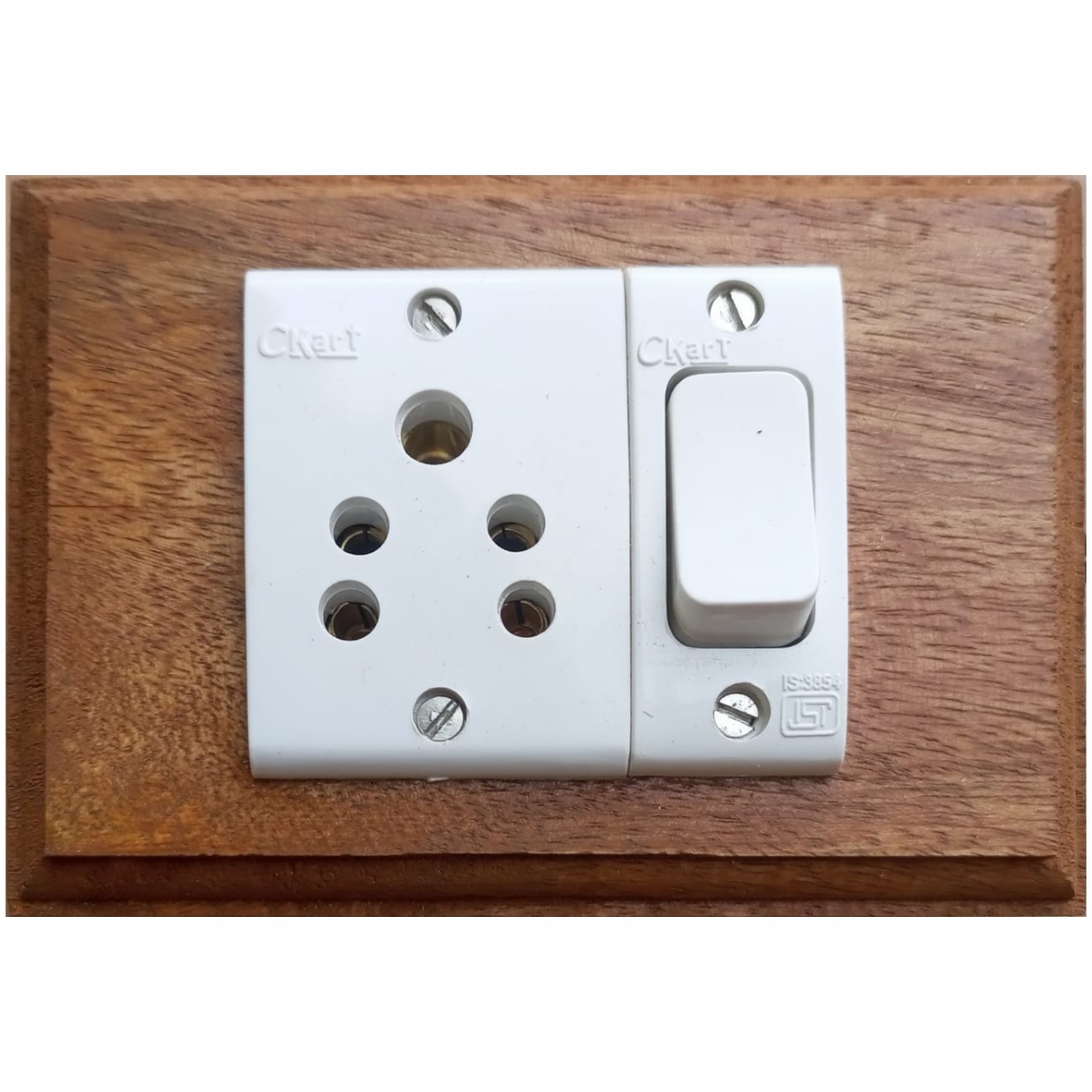 6A 1 switch 1 socket Pure wooden extension Board