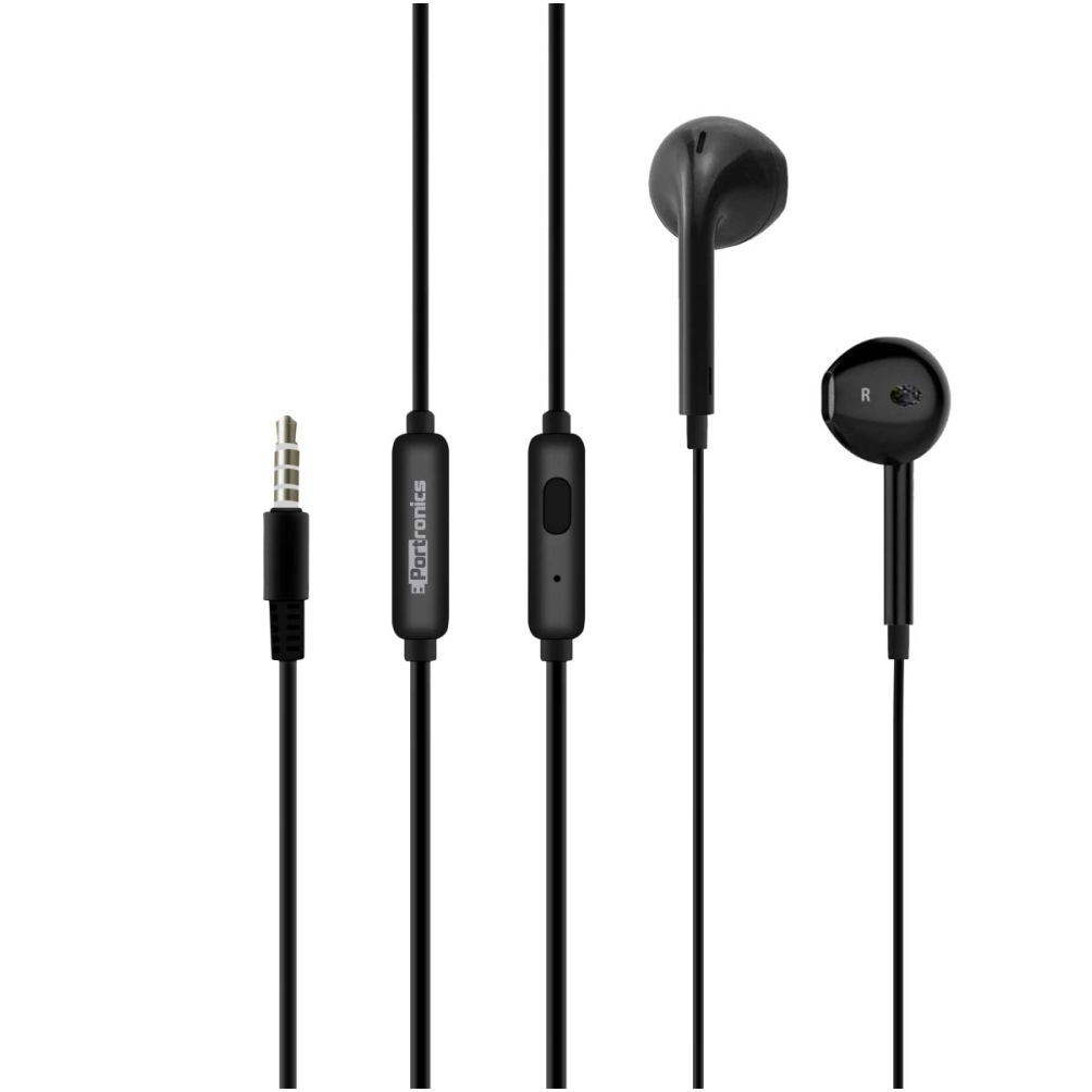 Portronics Conch Beta in-Ear Wired Earphone POR-1071 with in-Line Mic, Noise Isolation