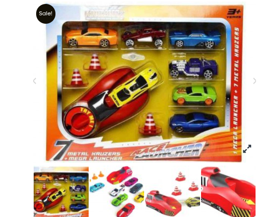7 Car Rapid Launcher with Metal Die Cast Cars