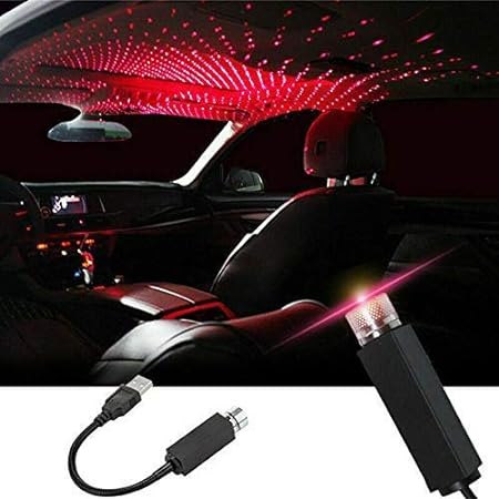 Illuminate Your Drive, Romantic USB Star Light for Cars (Black)