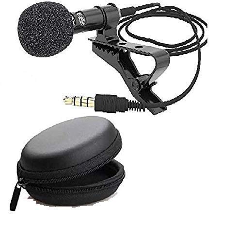 METAL 3.5mm Clip Microphone For Youtube | Collar Mike for Voice Recording | Lapel Mic Mobile, PC, Laptop, Android Smartphones, DSLR Camera Microphone Mic, With Hard Carrying Case (CM21,Black) Quality Assurance Microphone CABLE (Black) Microphone