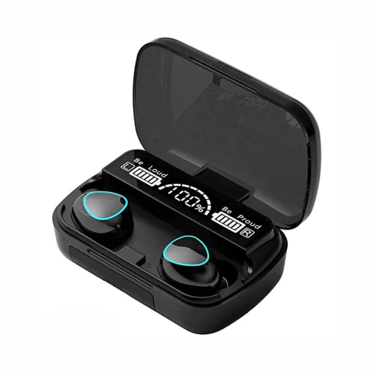 True Wireless Stereo Sound Earbuds with Charging Box - Black Edition