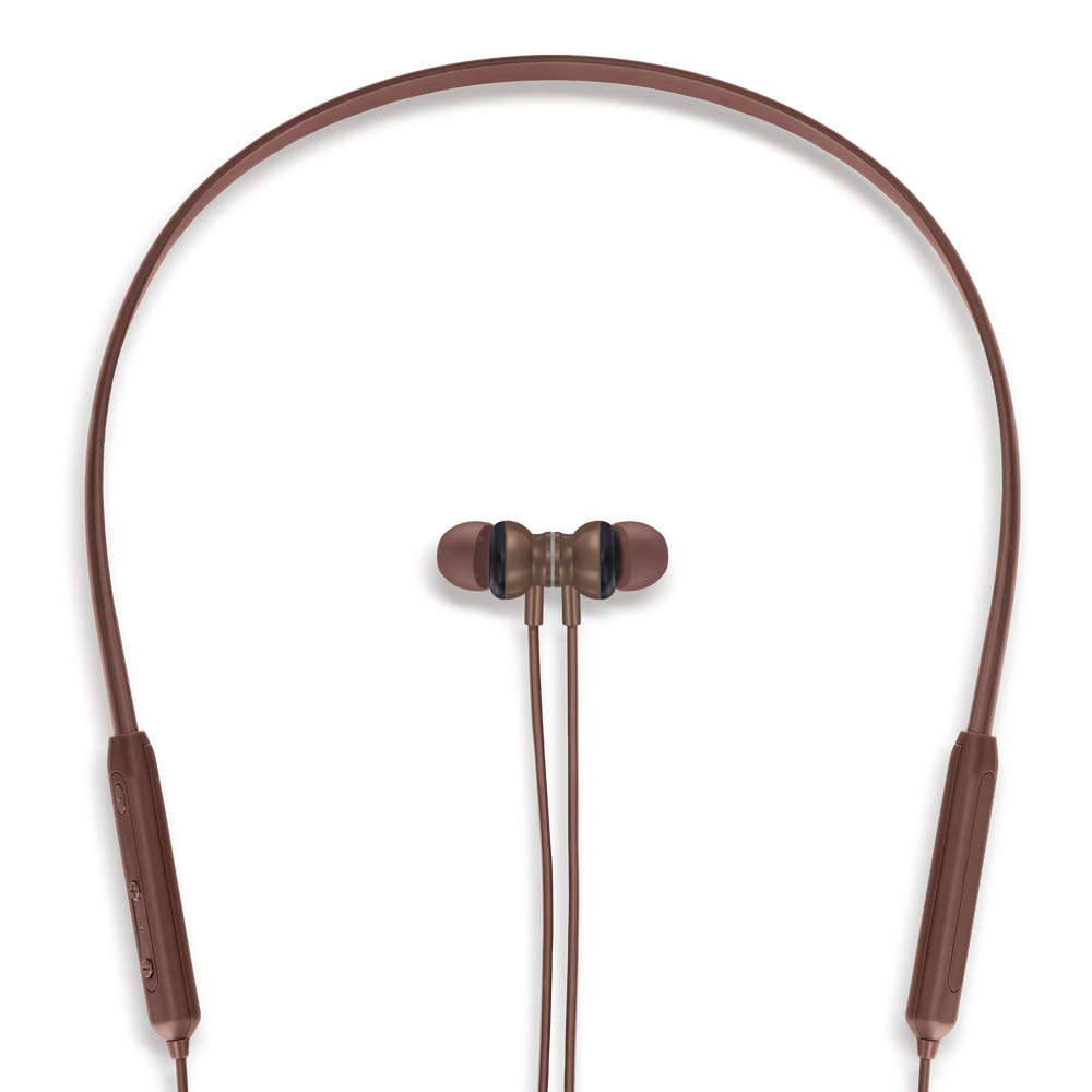 FINGERS Chic BT5 Wireless Bluetooth Neckband with Mic (Choco Brown)