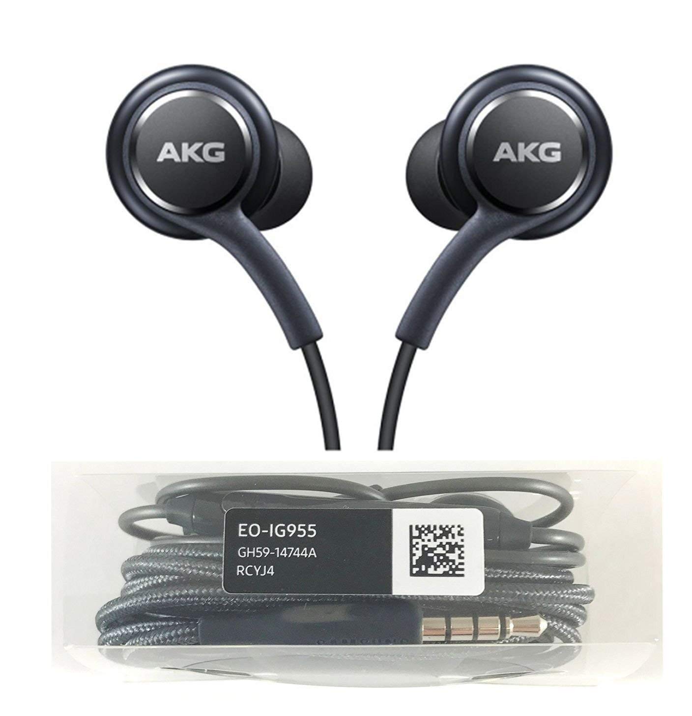 SAMSUNG AKG Wired Earbuds Original 3.5mm in-Ear Earbud Headphones with Remote & Microphone for Music, Phone Calls, Work - Noise Isolating Deep Bass, Includes Velvet Carrying Pouch - Black Visit the Samsung Store