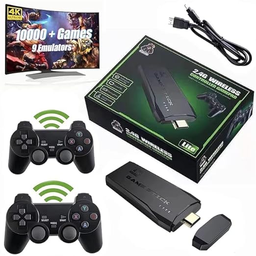 Game Console 2.4g Wireless Gamepad Controller USB Built-in 10000 Classic, 4K Ultra HD Games