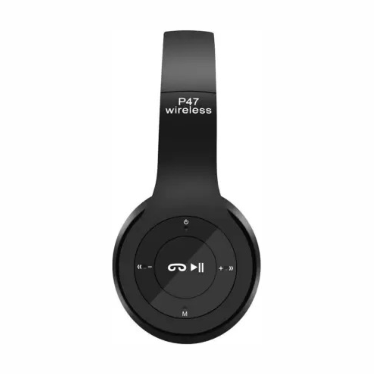 P47 Wireless Sports Headphones with Mic, Stereo Fm, Memory Card Bluetooth Headset (Black, On the Ear)