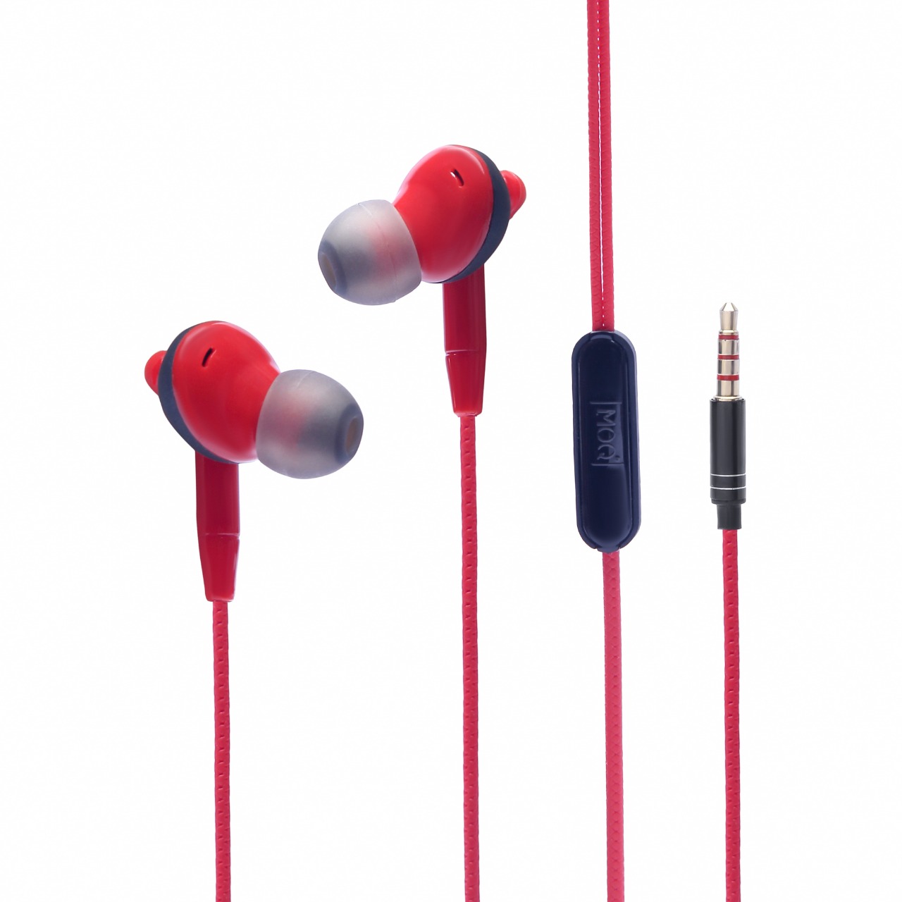 MOQ ULTRA WIRED EARPHONE WITH MIC, RED COLOR  