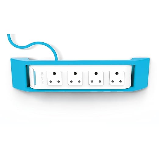 Anchor by Panasonic 22049 6A Spike Guard with 4 Socket, 1 Switch, 4 Mtr (White & Blue)