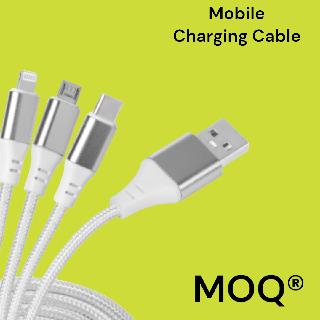 MOQ charging cable for micro usb , type c and iphone
