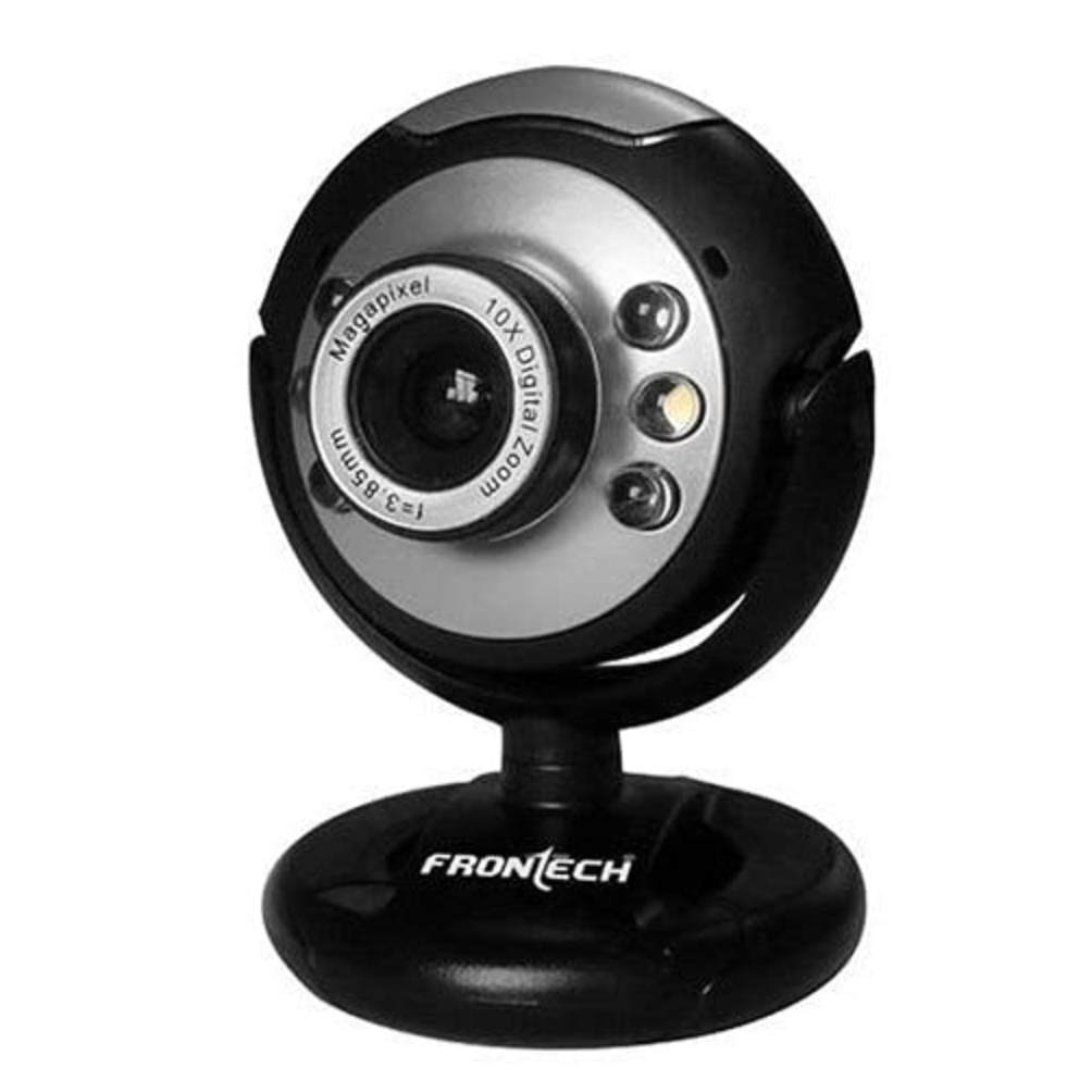 Frontech E-Cam FT-2251 Webcam Built in Mic with Lights for PC Web Cam for Video Calling, Video
