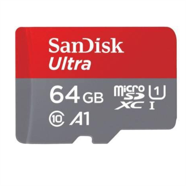 SanDisk Ultra 64 GB MicroSD Card Class 10, 100 MB/s Memory Card