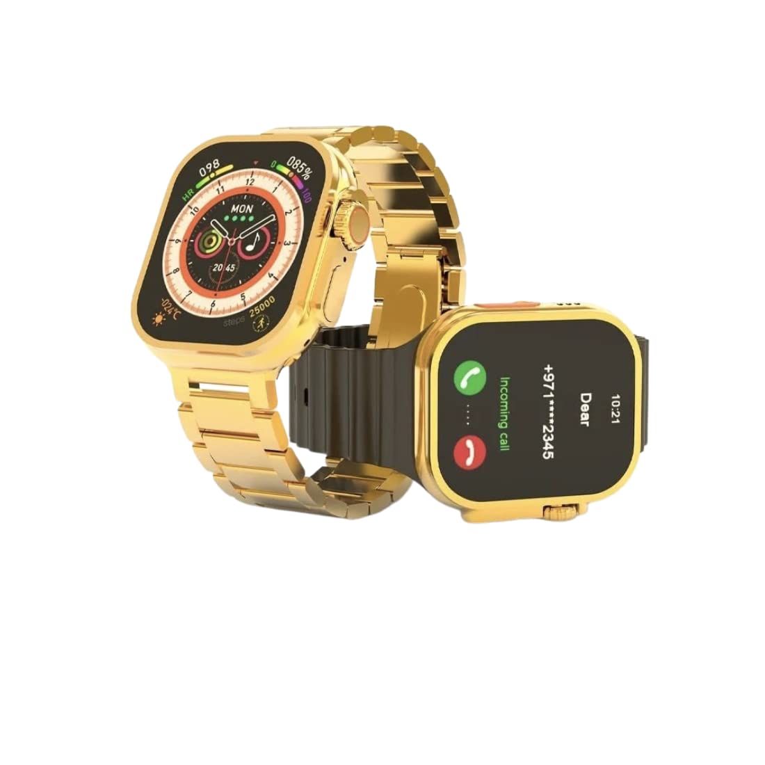 24K Gold Ultra Watch 2.02 INCH Latest 8 Series AMOLED 520 * 580 PIXAL with Sports & Health Tracker,GPS, NFC, WIRLESS CHARGERING, and Apple Logo on/Off (Gold Edition 24K Colour)