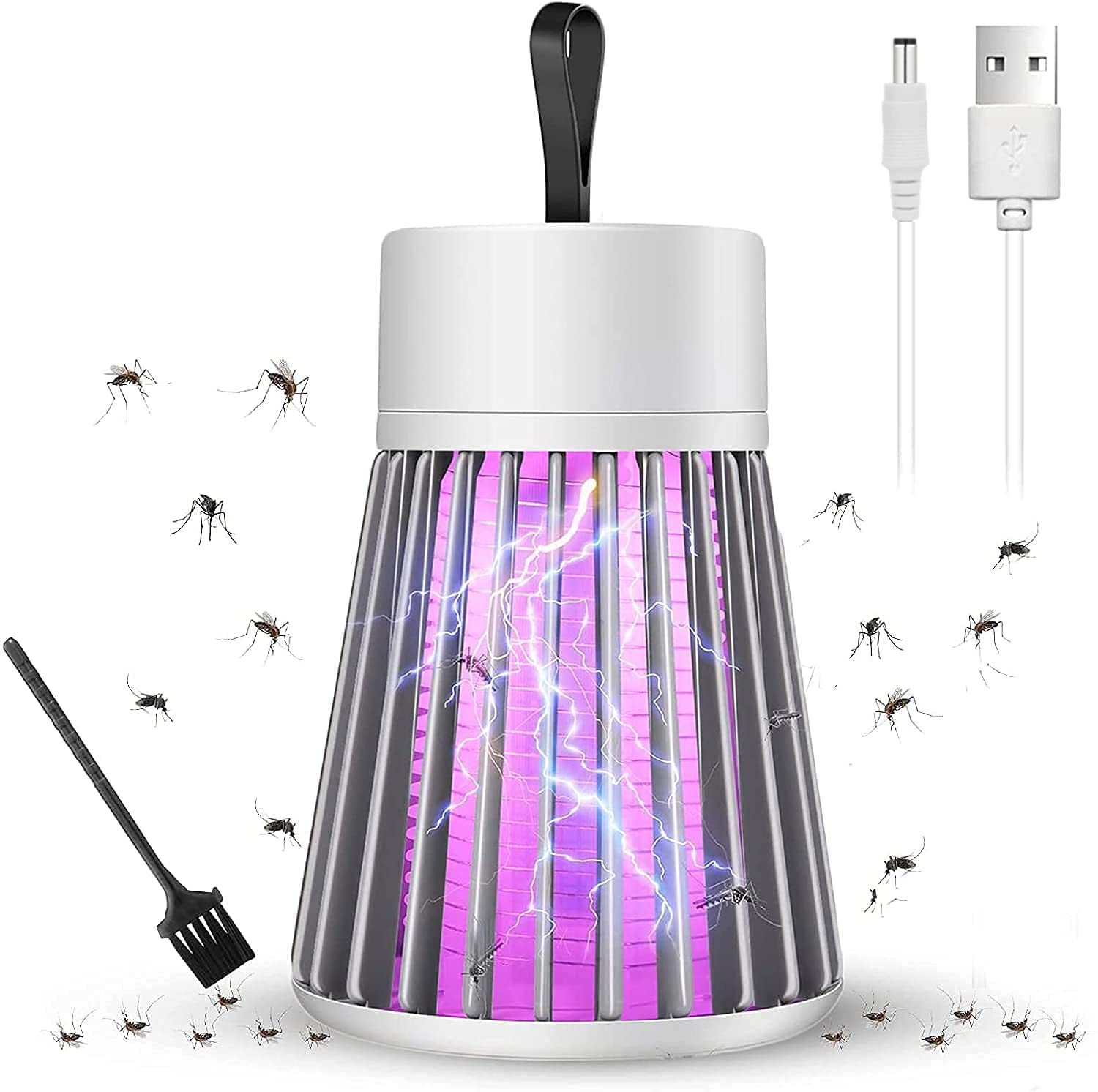 Mosquito Killer Lamp Trap Machine with UV LED Light Electric Shock Bug Zapper, 5W for Insects, USB Powered