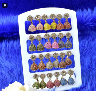 12-Pair Jumka Earring Set for Grand Occasions