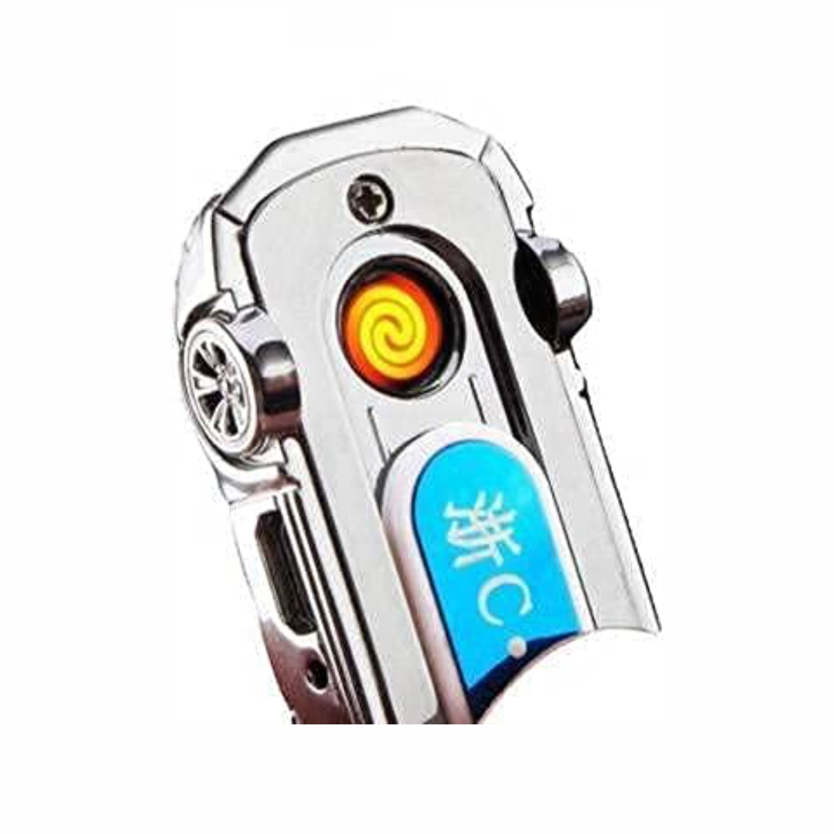 Electronic Slides Mini Sport Car Shape Pocket Cigarette Lighter USB Rechargeable Metal Shape Windproof Tourch with Cigarette Smoking Lighter Men and Women Gift Celebrate (Sliver)